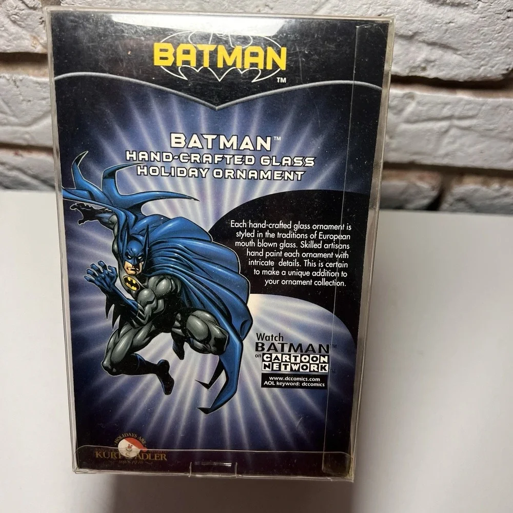 Vintage Kurt Adler Batman Glass Christmas Ornament SD0108SP DC Comics NIB